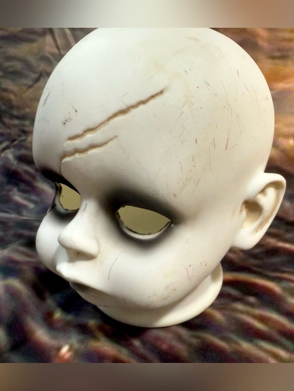 🔥Haunted Baby Doll Possessed Face Head Halloween Prop Decor